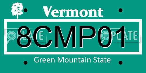 8CMP01 Vermont License Plate