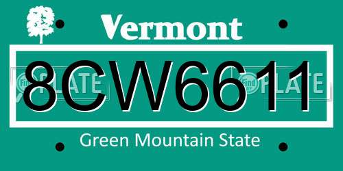 8CW6611 Vermont License Plate
