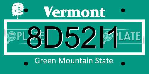 8D52I1 Vermont License Plate