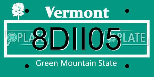 8DII05 Vermont License Plate