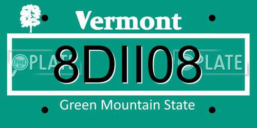 8DII08 Vermont License Plate
