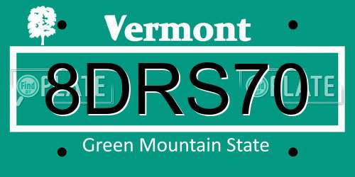 8DRS70 Vermont License Plate