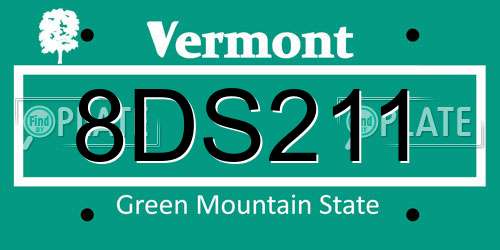8DS211 Vermont License Plate