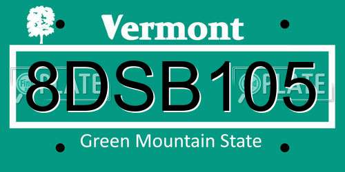 8DSB105 Vermont License Plate