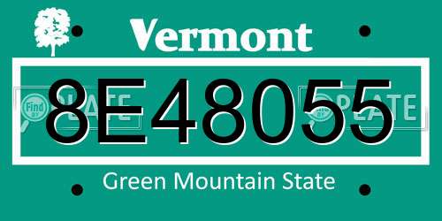 8E48055 Vermont License Plate