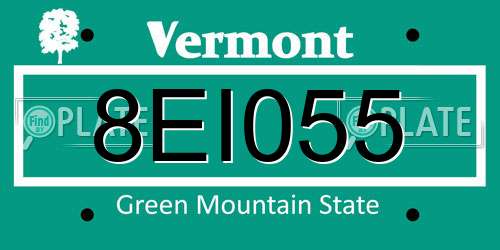 8EI055 Vermont License Plate