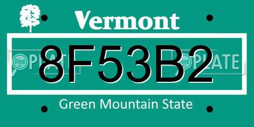 8F53B2 Vermont License Plate