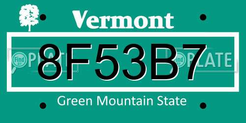 8F53B7 Vermont License Plate