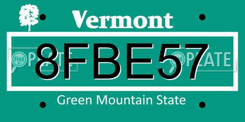 8FBE57 Vermont License Plate
