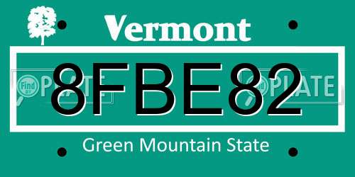 8FBE82 Vermont License Plate