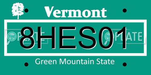 8HES01 Vermont License Plate