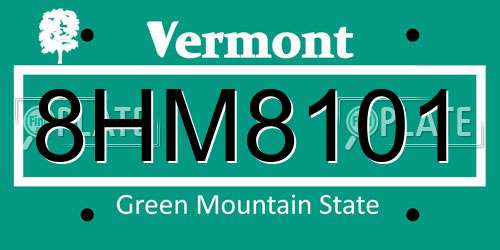 8HM8101 Vermont License Plate