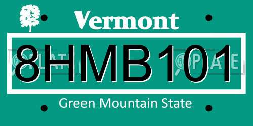 8HMB101 Vermont License Plate