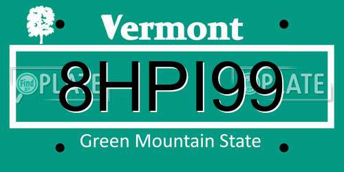 8HPI99 Vermont License Plate