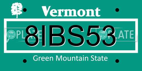 8IBS53 Vermont License Plate