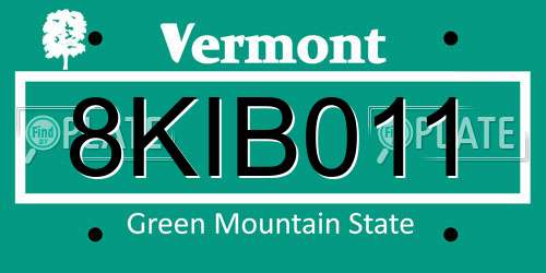 8KIB011 Vermont License Plate