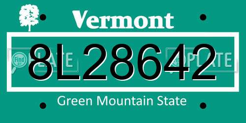8L28642 Vermont License Plate