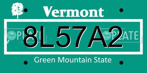 8L57A2 Vermont License Plate
