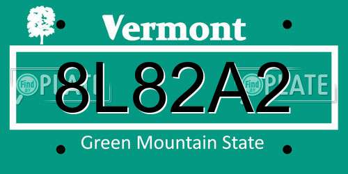 8L82A2 Vermont License Plate