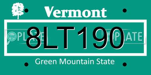 8LT190 Vermont License Plate
