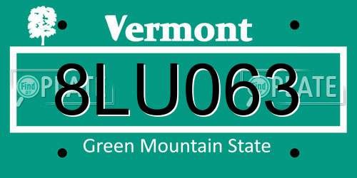 8LU063 Vermont License Plate