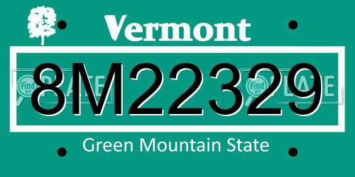 8M22329 Vermont License Plate
