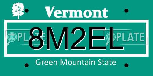 8M2EL Vermont License Plate