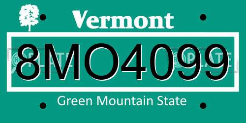 8MO4099 Vermont License Plate