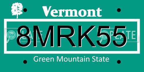 8MRK55 Vermont License Plate