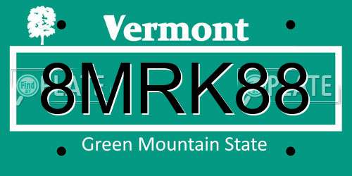 8MRK88 Vermont License Plate
