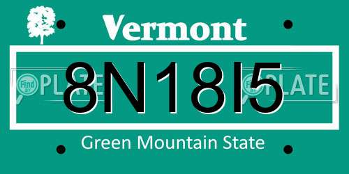 8N18I5 Vermont License Plate