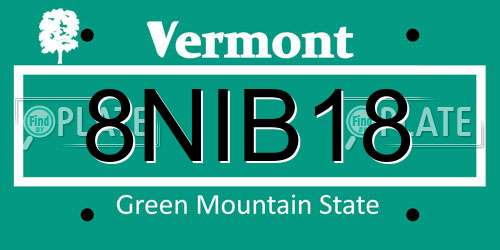8NIB18 Vermont License Plate