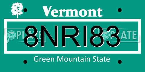 8NRI83 Vermont License Plate