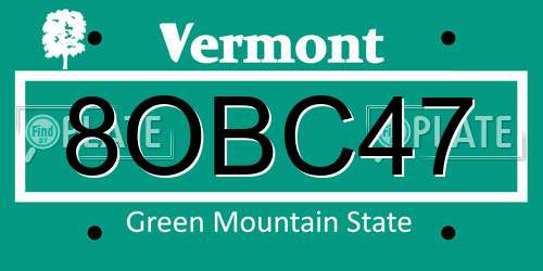 8OBC47 Vermont License Plate