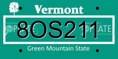 8OS211 Vermont License Plate