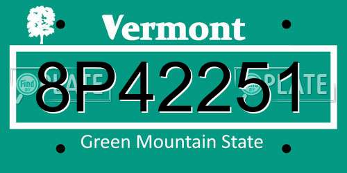 8P42251 Vermont License Plate