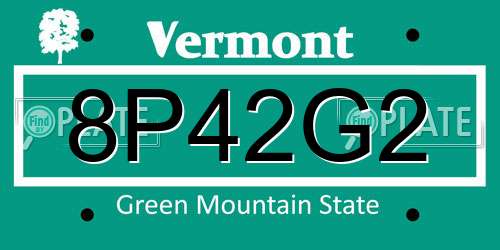 8P42G2 Vermont License Plate