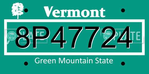 8P47724 Vermont License Plate
