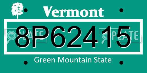 8P62415 Vermont License Plate