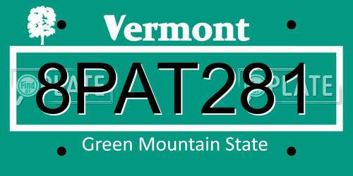8PAT281 Vermont License Plate