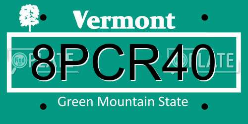 8PCR40 Vermont License Plate