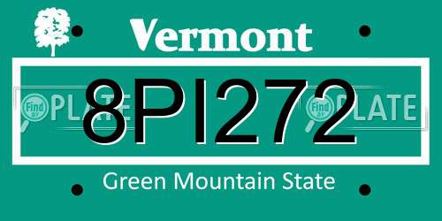 8PI272 Vermont License Plate