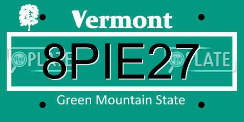 8PIE27 Vermont License Plate