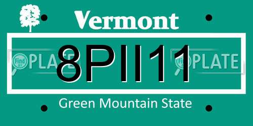 8PII11 Vermont License Plate