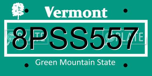 8PSS557 Vermont License Plate