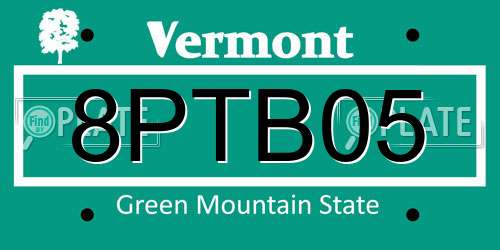 8PTB05 Vermont License Plate