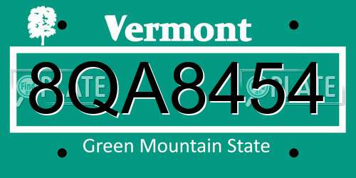 8QA8454 Vermont License Plate
