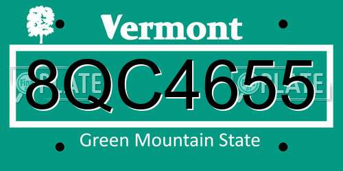 8QC4655 Vermont License Plate
