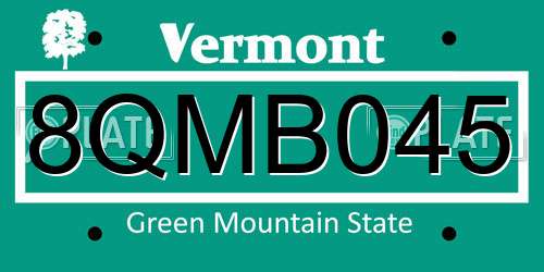 8QMB045 Vermont License Plate
