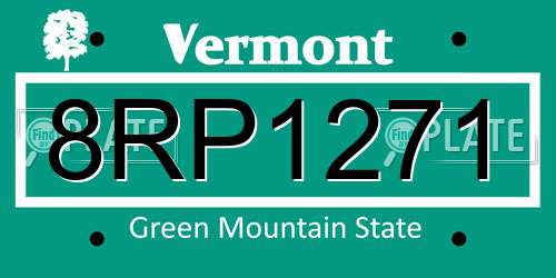 8RP1271 Vermont License Plate